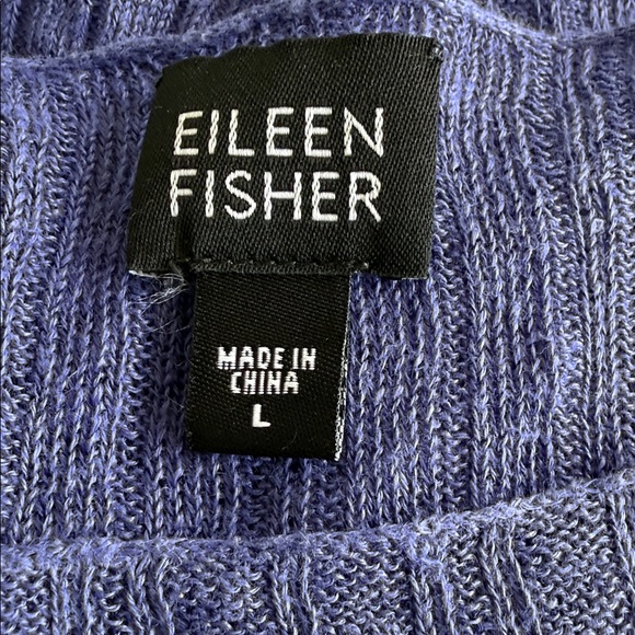 EILEEN FISHER DARK PURPLE Women's Linen Top. - Picture 10 of 10